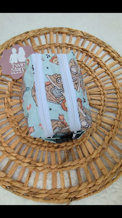 MADE TO ORDER: Double Zipper Wipe + Diaper Pouch
