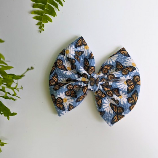 Butterflies & Daisies Large Fabric Bow
