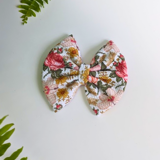 Floral Large Fabric Bow