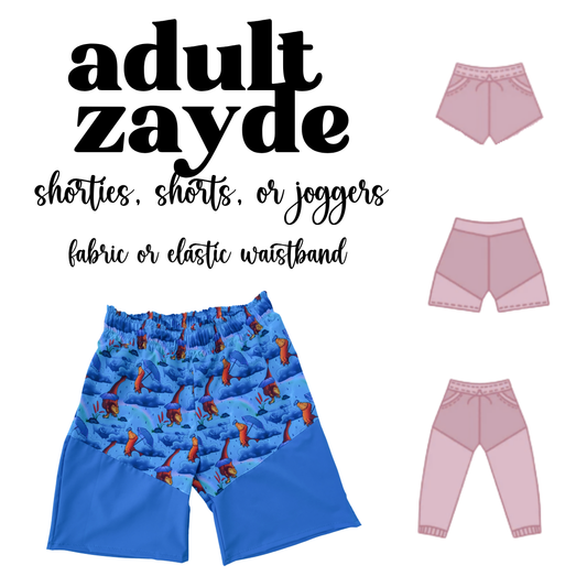 MADE TO ORDER: Adult Zayde Joggers, Shorties, or Shorts