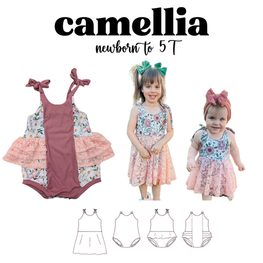 MADE TO ORDER: Kids Camellia Top, Dress, or Bubble Romper