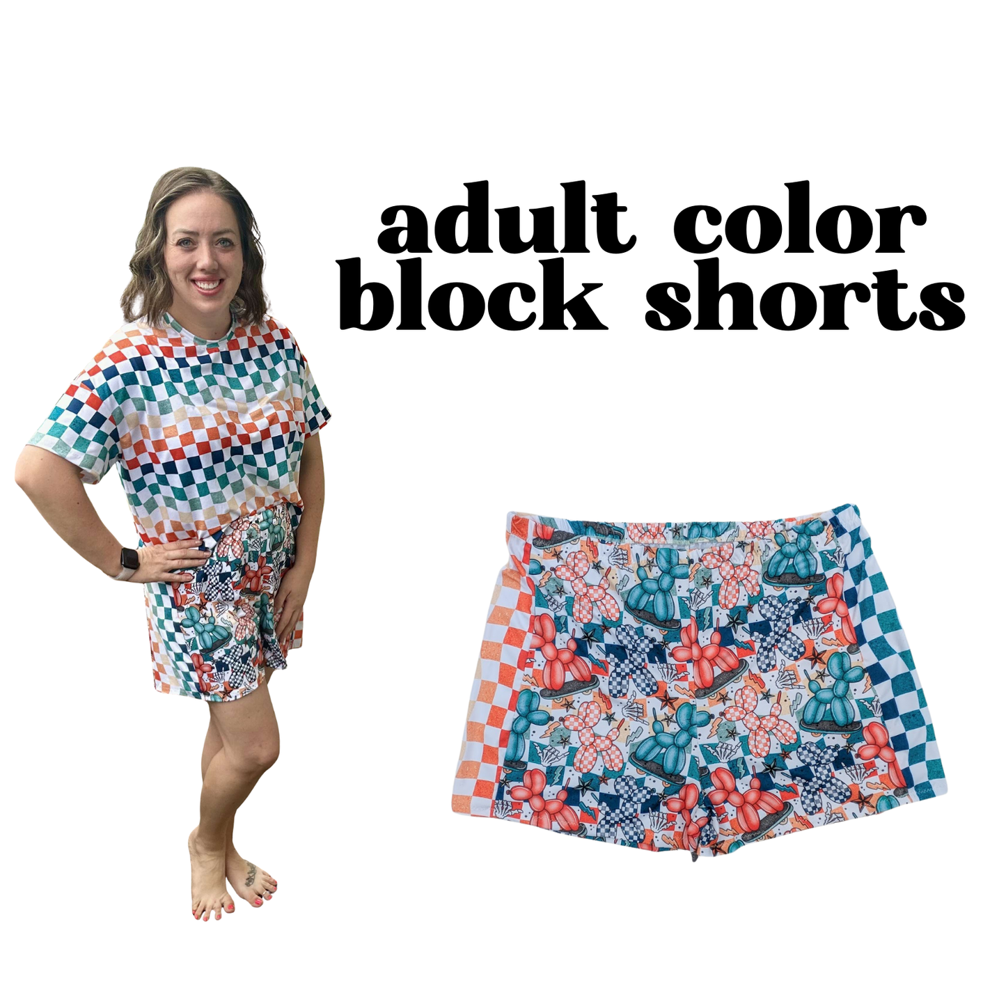 MADE TO ORDER: Adult Colorblocked Comfy Shorts