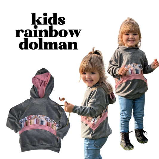 MADE TO ORDER: Rainbow Dolman Crewneck or Hoodie