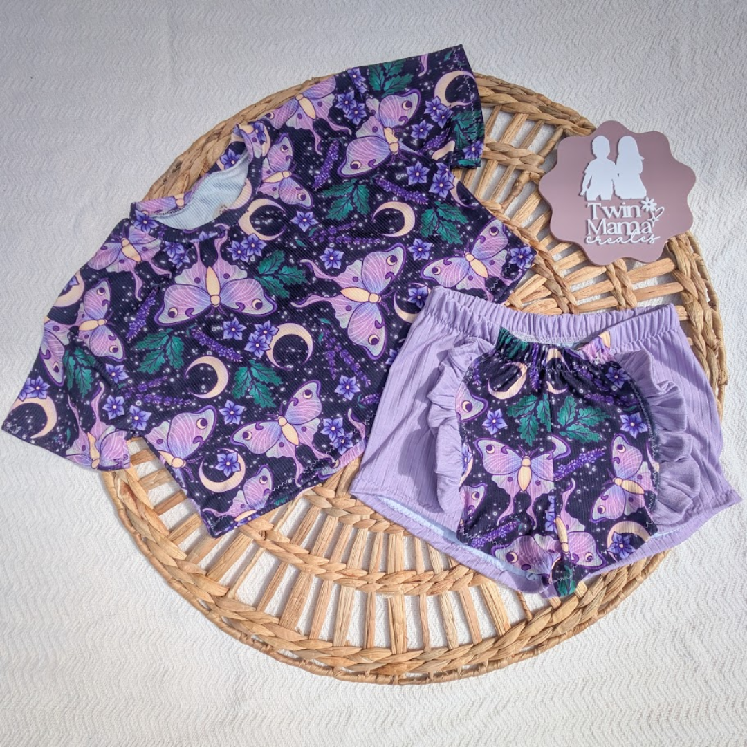 READY TO SHIP: 5T Dallyn Modest Crop + Ruffle Breezy Short Set
