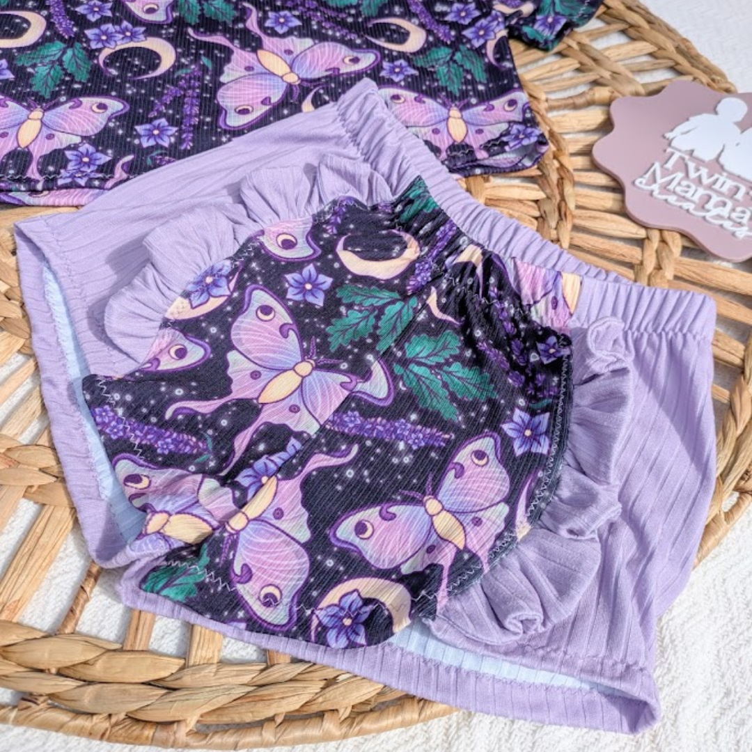 READY TO SHIP: 5T Dallyn Modest Crop + Ruffle Breezy Short Set