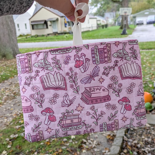 READY TO SHIP: Kindle + Paperback Quilted Sleeve with Tie