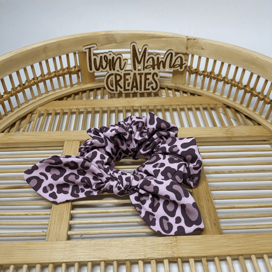 Pink Cheetah Knotted Scrunchie