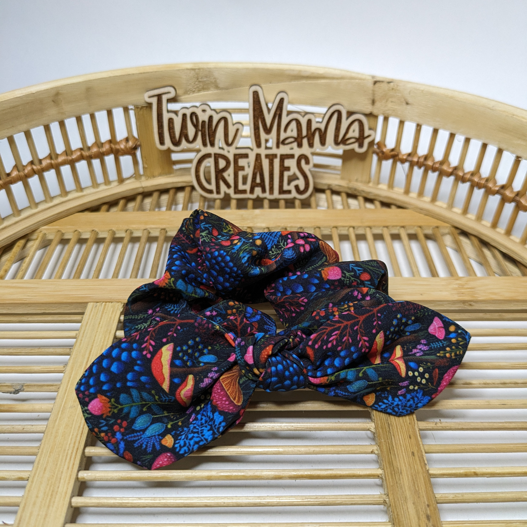 Whimsical Dark Knotted Scrunchie