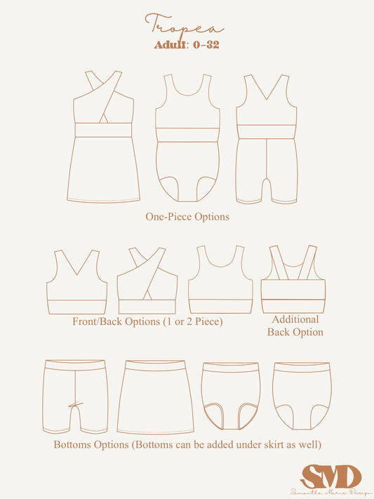 MADE TO ORDER: Adult Tropea Swim or Athletic Wear
