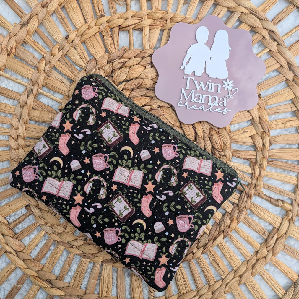 READY TO SHIP: Kindle + Paperback Quilted Sleeve with Zipper