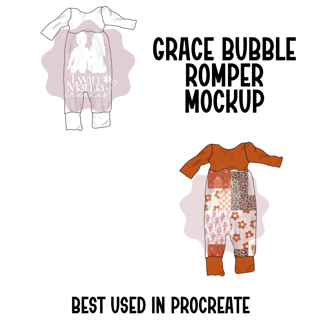 DIGITAL MOCKUP: RSD Long Sleeve Grace Bubble Pants Romper