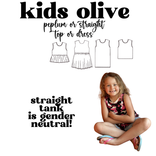 MADE TO ORDER: Kids Olive Tank or Dress