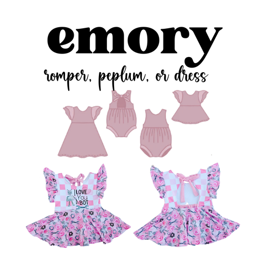 MADE TO ORDER: Emory Peplum, Bubble Romper, or Dress