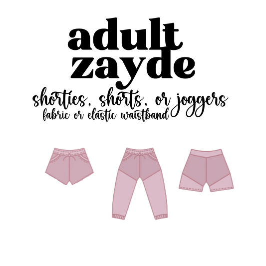 MADE TO ORDER: Adult Zayde Joggers, Shorties, or Shorts