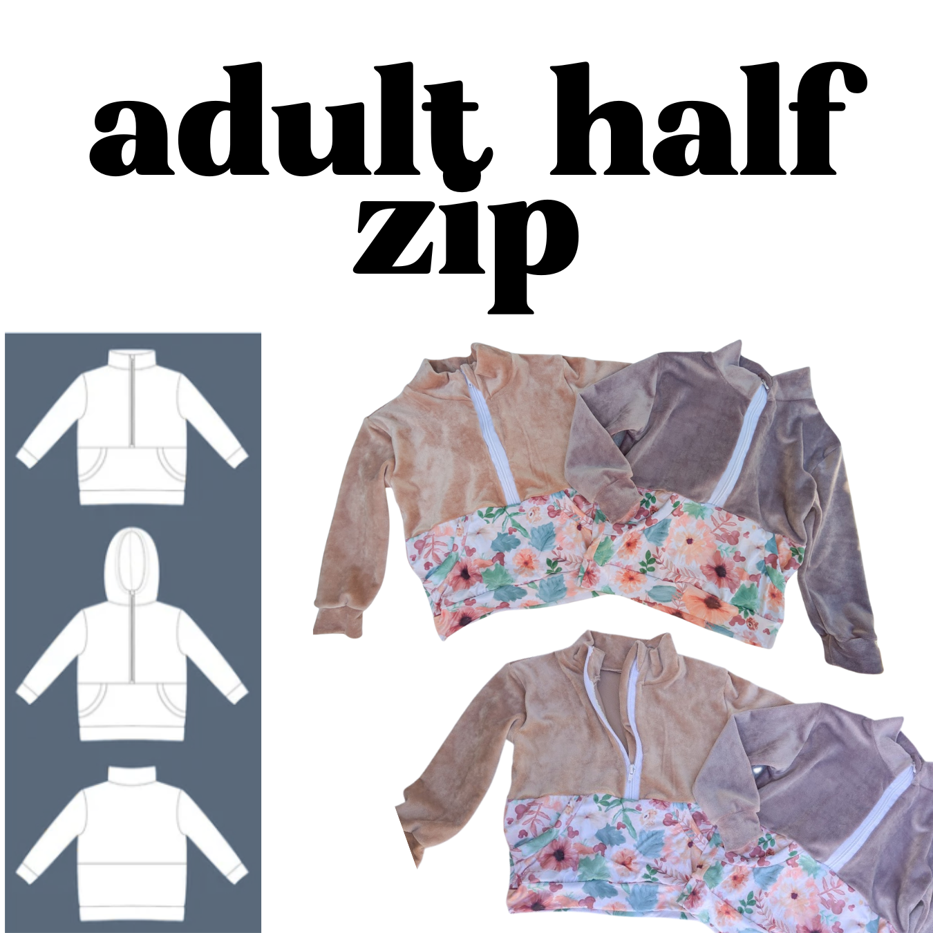 MADE TO ORDER: Adult Half Zip