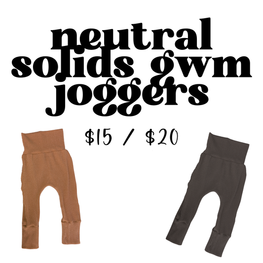 MADE TO ORDER: Neutral Solids GWM Joggers